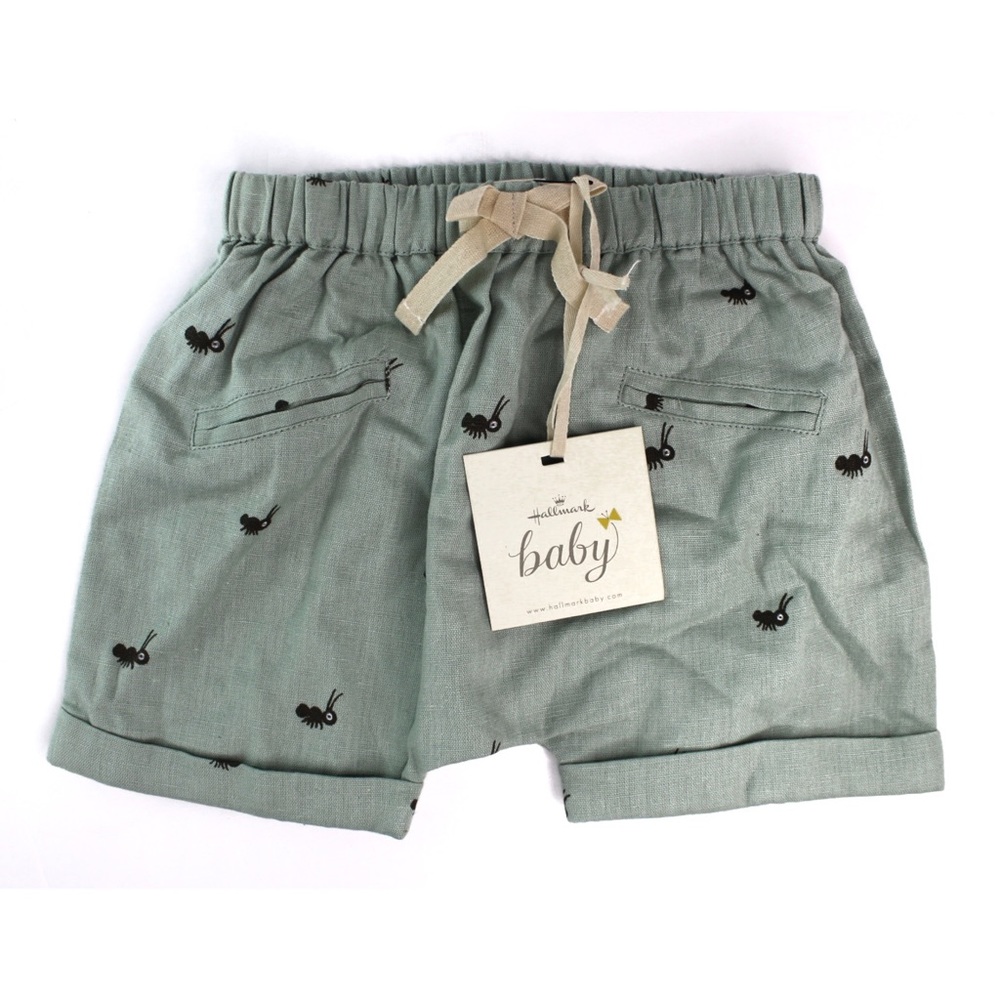 Hallmark Baby NWT Ants in Your Pants Linen Harem Shorts 12-18 Months